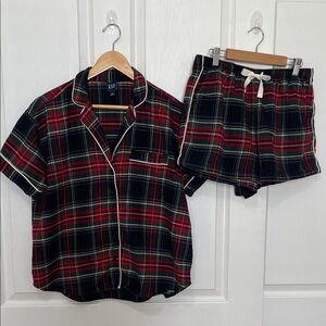 GAP Red and Green Plaid Pajama Set
